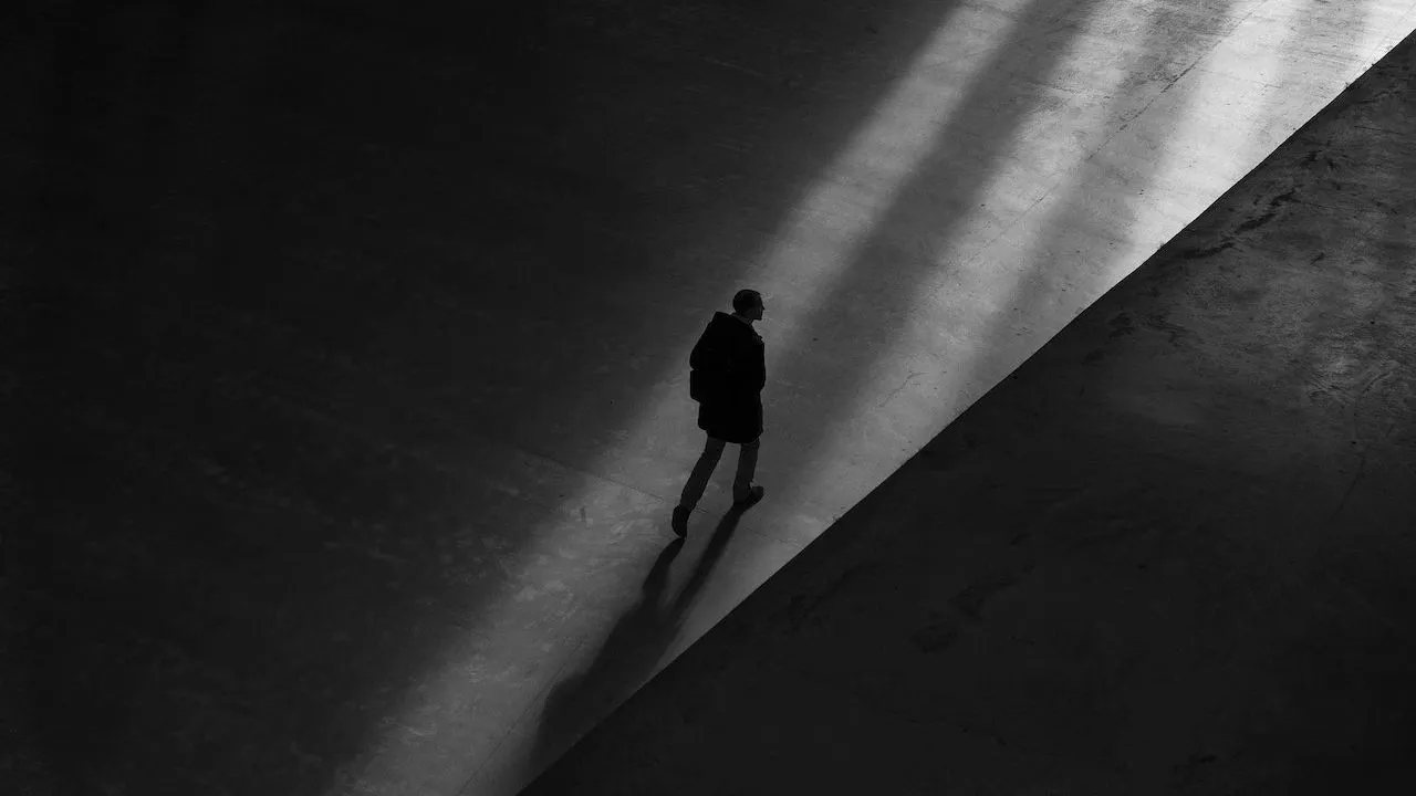 A man is walking away