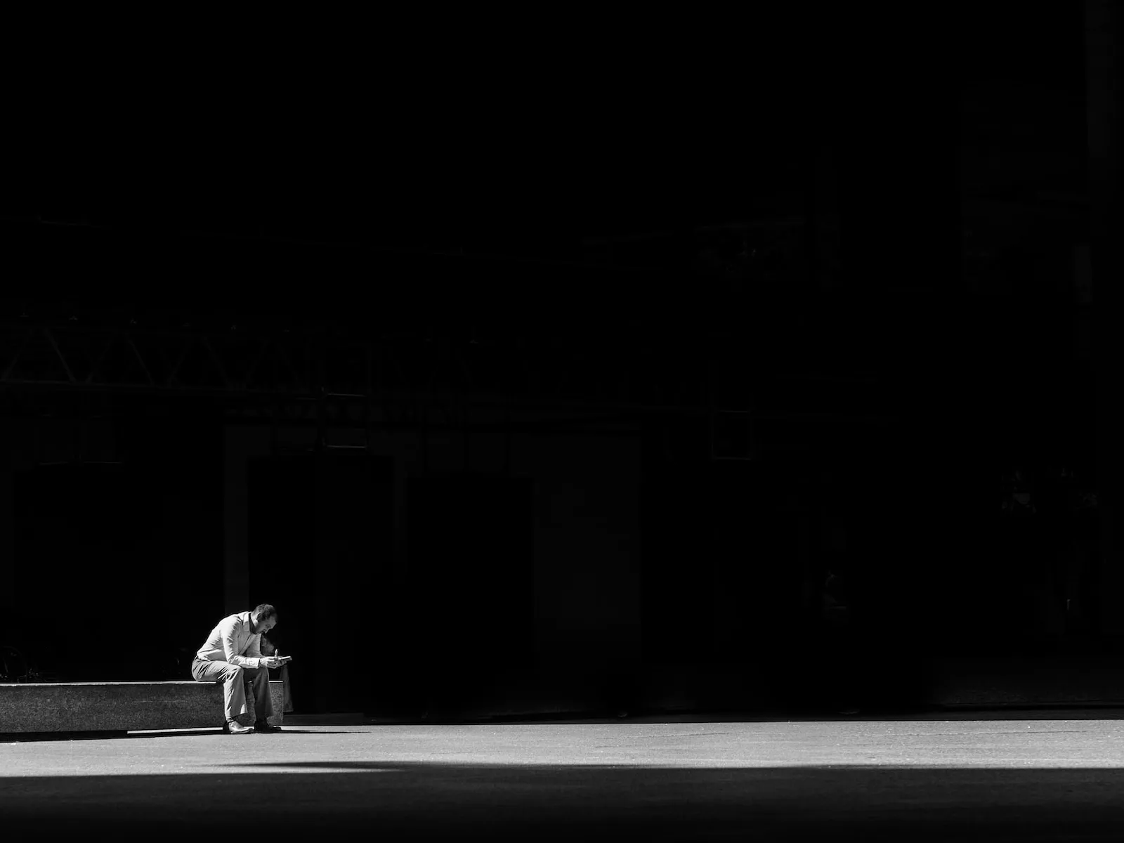 Man sitting alone.