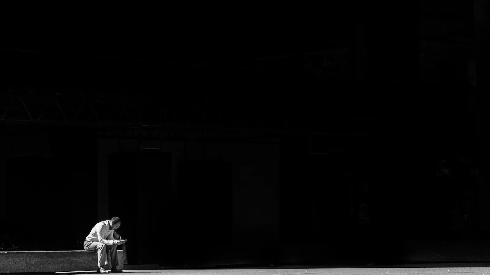 Man sitting alone.