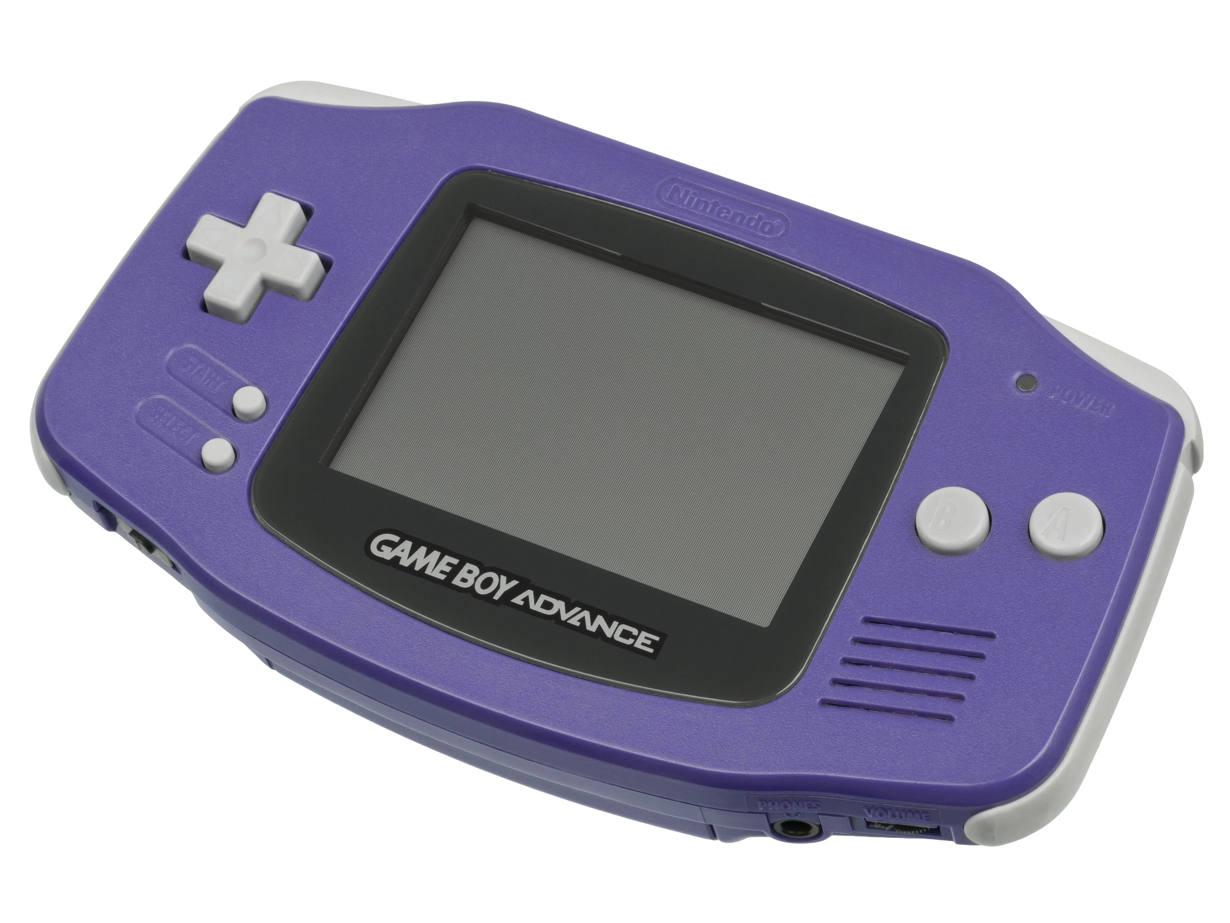 An image of the purple Game Boy Advance console.